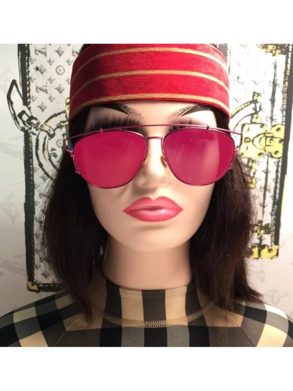 New Authentic DIOR Technologic TTVH 57mm Unisex Sunglasses – Matte Red & Blue